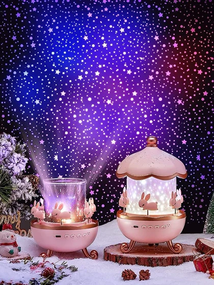 چراغ خواب پروژکتور خرگوشی Bunny Carousel Projector Night Light WH-E11