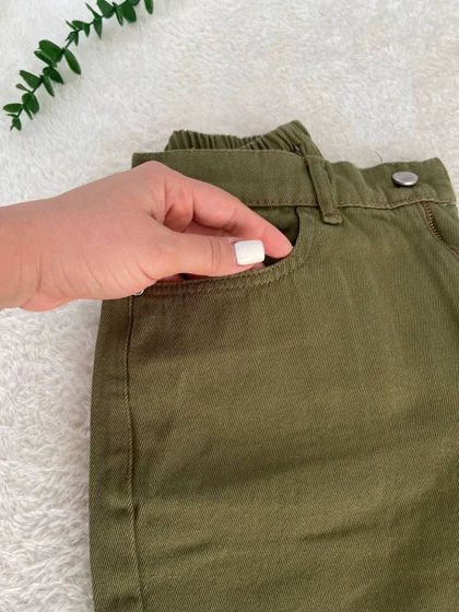 شلوار کتان مام فیت