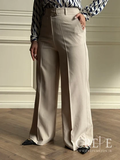 شلوار لینن بگ واید قد 110