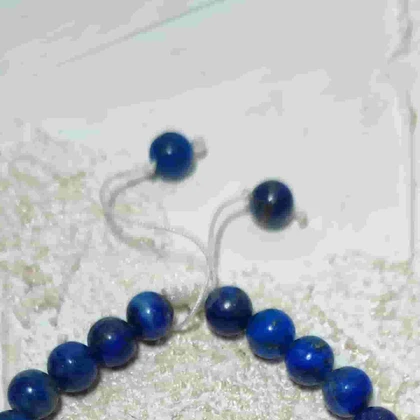 دستبند آمونیت با قاب نقره و سنگ لاجورد اصل