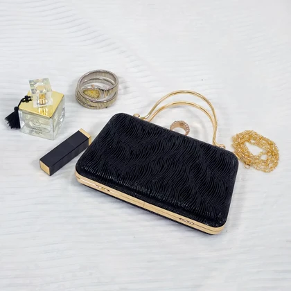 کیف مجلسی زنانه دسته نگین‌دار کد 1808