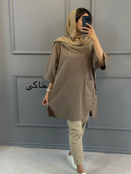 مانتو لینن بغل ( دکمه دارای ایراد جزیی)