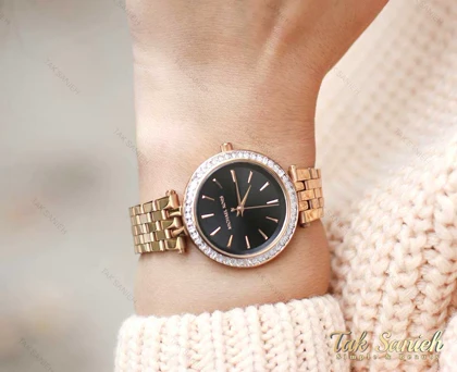 ساعت مچی مایکل کورس زنانه رزگلد نگین‌دار Mk-1493-L