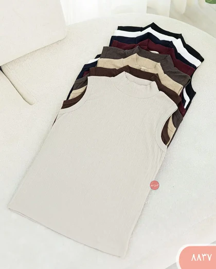 تاپ کرکره ای یقه پنج سانت زنانه 8837 | الینور