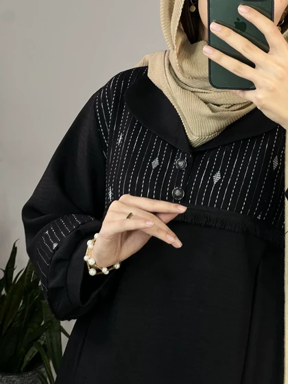 مانتو عبایی مشکی هوما