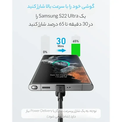 کابل شارژ انکر دو سر تایپ سی مدل A81F5
