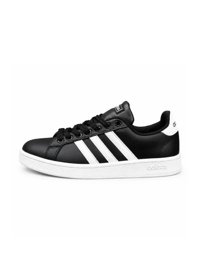 کفش کتانی ست زنانه مردانه و بزرگ پا مدل ونس مشکی خط سفید ADIDAS