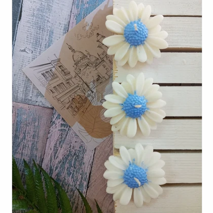 پک شمع گل بابونه سه تایی