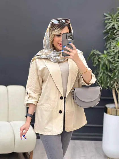مانتو دو دکمه ثمین