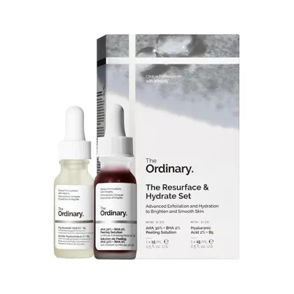 پک دو عددی لایه‌بردار و آبرسان اوردینری The Ordinary (پک ری‌سرفیس و هیدریت) ست جوانساز، صاف‌کننده و مرطوب‌کننده پوست