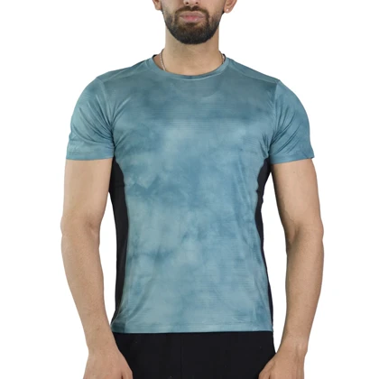 تیشرت ورزشی رانینگ مردانه مدل 9130 فیروزه ای