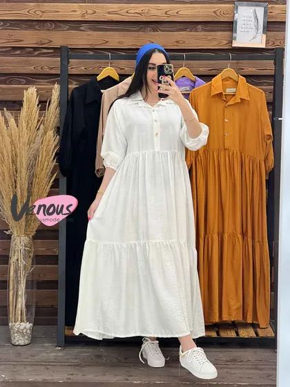 مانتو پیراهنی دوطبقه‌ای