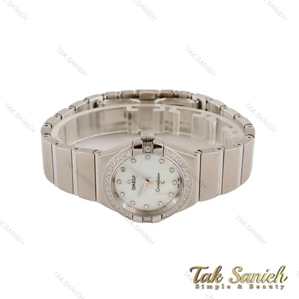 ساعت امگا کانسلیشن زنانه نقره ای دورنگین صفحه صدف Omega-4788-L