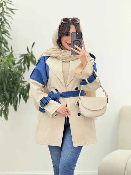 بارانی ژیله ترکیبی سرشانه پاگن