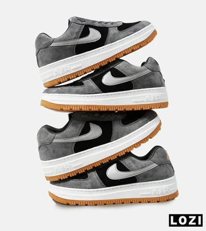 کفش کتانی مردانه و زنانه طوسی مشکی NIKE AIR FORCE مدل 2096