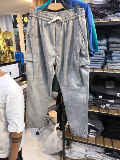 شلوار جاگر طوسی کاستوم شده با کیفیت استثنایی فقط 3XL