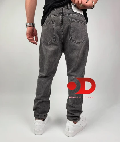 شلوار مام فیت ذغالی دودی مردانه کیفیت عالی از برند اورجینال دیلم