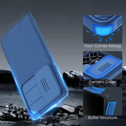 قاب نیلکین سامسونگ S25 Ultra مدل CamShield Pro با محافظ کشویی دوربین