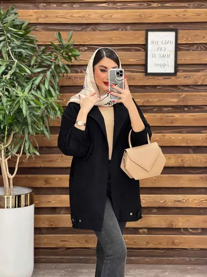 مانتو لینن جیب کج ریش دار