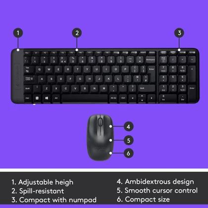 کیبورد و ماوس بی سیم لاجیتک Logitech مدل MK220