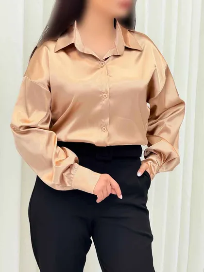 شومیز ساتن آستین پاگن