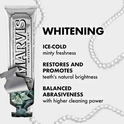 خمیر دندان سفید کننده مارویس Marvis مدل Whitening Mint حجم 85ml