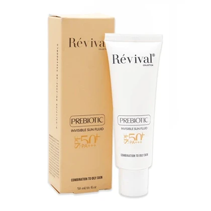 فلوئید ضدآفتاب پریبیوتیک SPF50 پوست چرب رویوال 50 میل