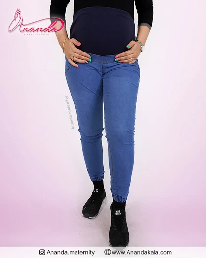 شلوار بارداری جین کاغذی گت دار