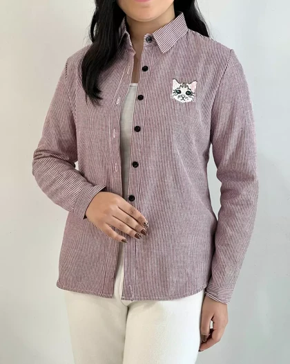 شومیز داخل تمام خز راه راه کد5398