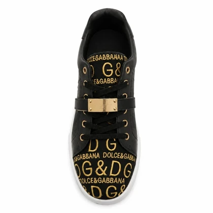 کتانی زنانه اسپرت مشکی طلایی D&G