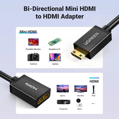 کابل تبدیل مینی HDMI به HDMI ماده یوگرین UGREEN مدل 20137