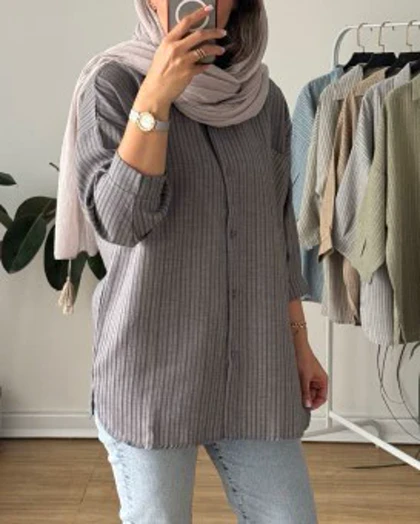 شومیز مانتویی لینن نخ تینا 2