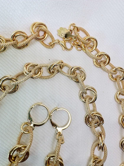 سرویس کامل برند شین مدل «گره عشق زرین» | ترکیب بیضی شنی و سه حلقه (گارانتی 1 ساله)