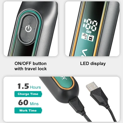ریش تراش و ماشین اصلاح بدن وی جی آر VGR مدل V-360 ضد آب با نمایشگر