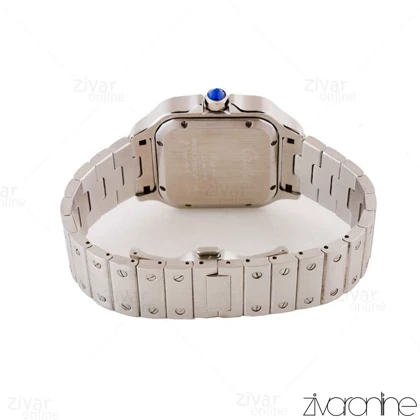 ساعت کارتیر مردانه مدل سانتوس نقره ای صفحه مشکی 104990