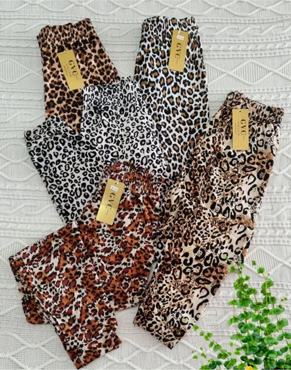 شلوار زنانه مخمل پلنگی جی وی سی