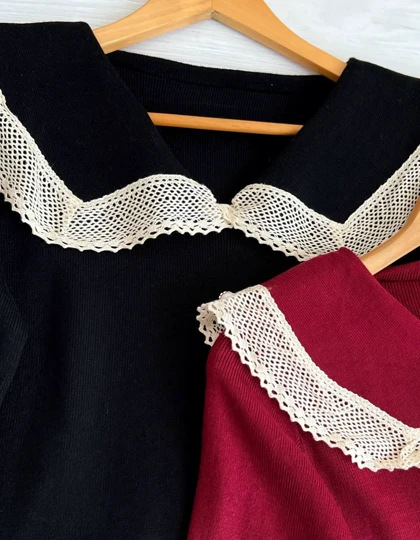 پیراهن بافت یقه گیپور کد 2279