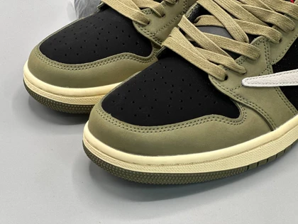 کتانی نایکی جردن1 لو تراویس مستر بلک اولیو/Nike Air Jordan1 Travis