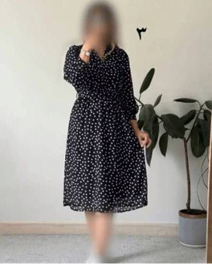 پیراهن حریر سرمه سری 19