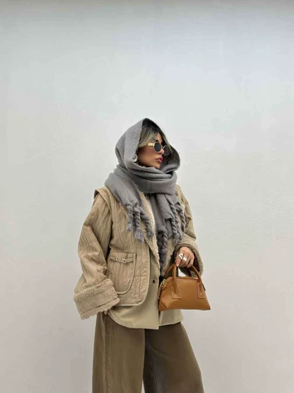 کت 2 تیکه یقه تدی