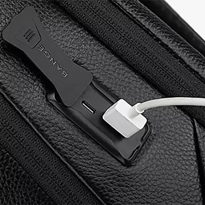 کوله پشتی لپ تاپ 15.6 اینچ چرم بنج Bange اصل مدل BG-6623 با پورت USB