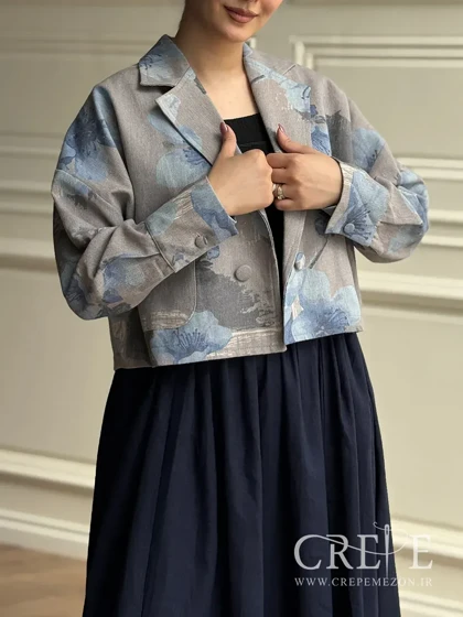 کراپ دامن لینن گل‌دار