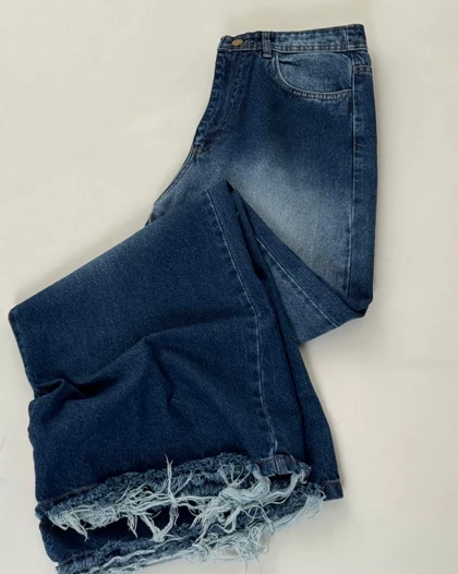 شلوار بگ ریش آبی تیره  کد 1000215