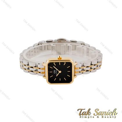 ساعت DW زنانه مربعی دورنگ طلایی صفحه مشکی DW-4820-L