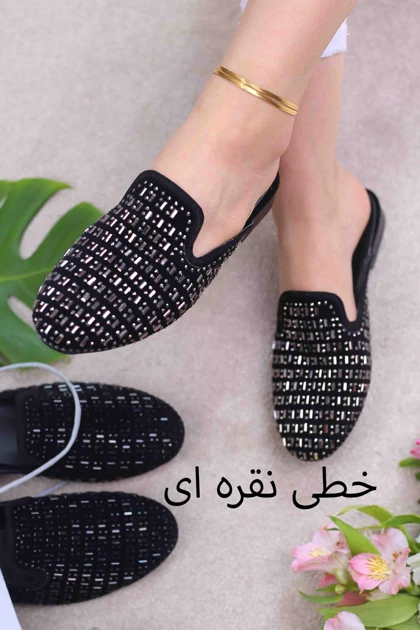 کفش صندل زنانه تابستانی جلو بسته گوچی نگینی