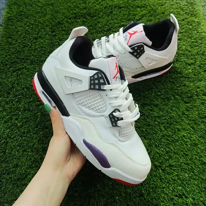 سایز41-کتانی نایک جردن 4 سفید مشکی بنفش-کد 103