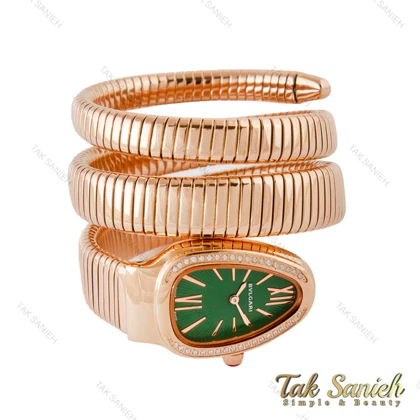ساعت بولگاری ماری زنانه رزگلد صفحه سبز Bvlgari-4194-L