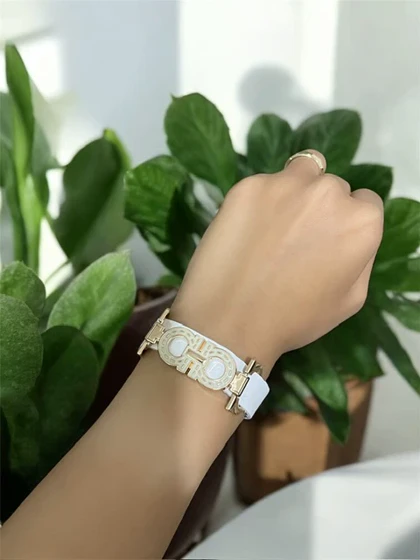 دستبند چرم طبیعی طرح AD کد 3335022
