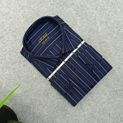 پیراهن استین بلند مردانه _ طرح راه راه قواره کلاسیک