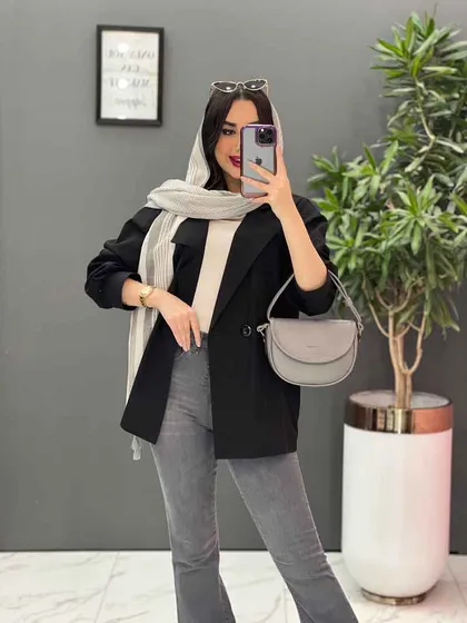 مانتو لینن یقه نامتقارن